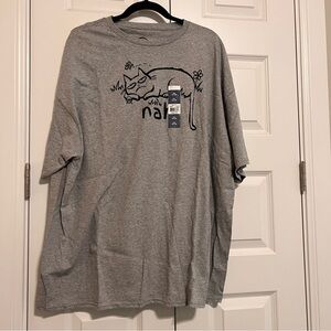 Casual Gray Cat Graphic T-Shirt